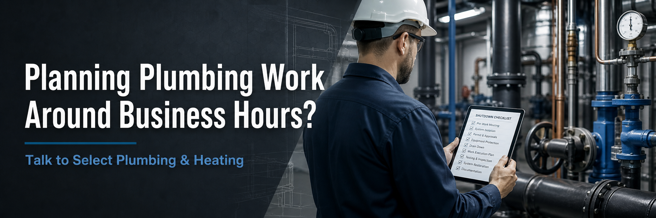 CTA banner for planning commercial plumbing work around business hours