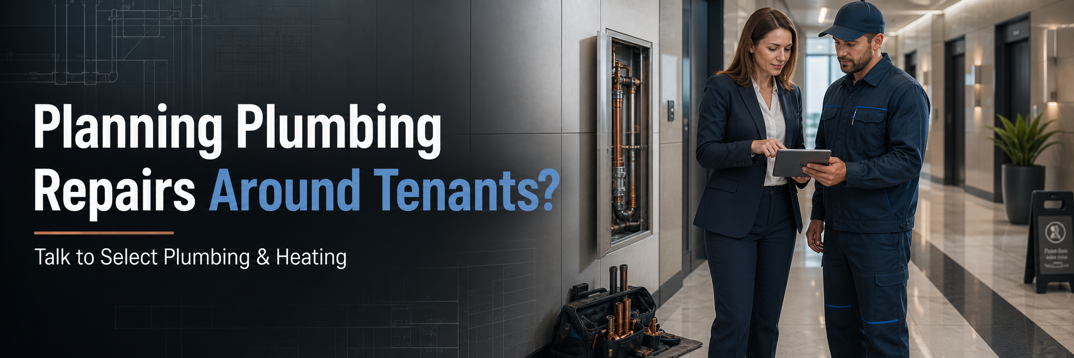 CTA banner for planning commercial plumbing repairs around tenants
